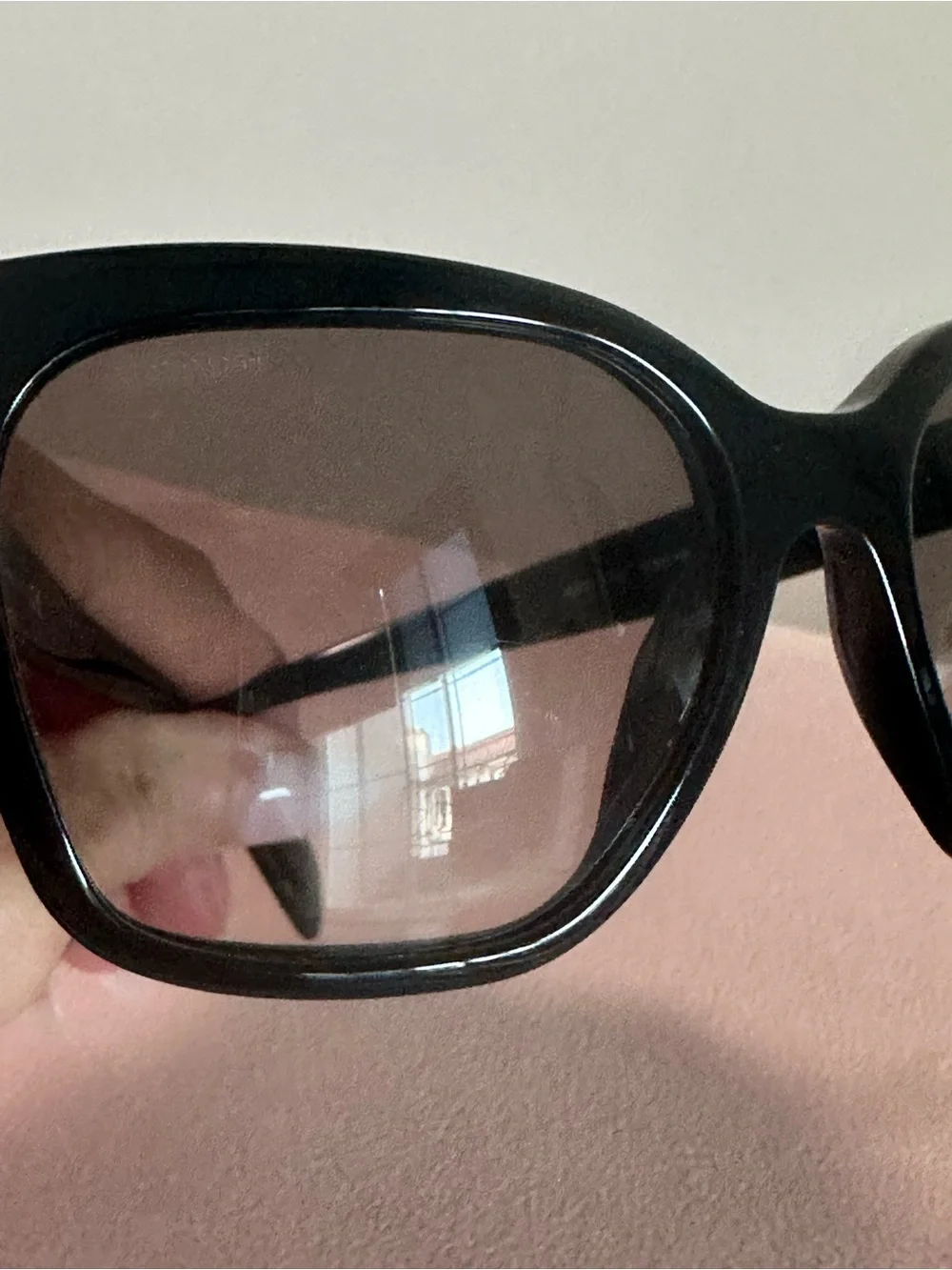 Prada Glossy Black Logo-Embossed Sunglasses - Picture 6 of 8